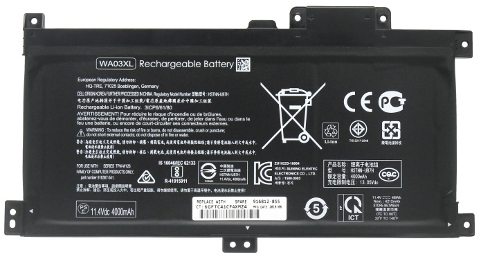Recambio de Batería para portátil  HP Pavilion-x360-15-br021TX